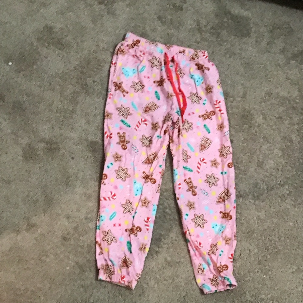 Kids Pink Gingerbread Pajama Pants